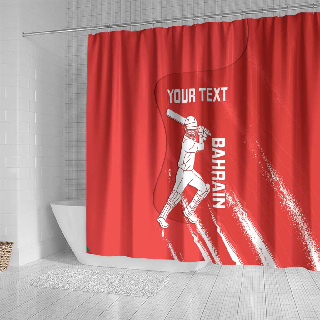 Custom Bahrain Cricket Shower Curtain Go Champions Grunge Style