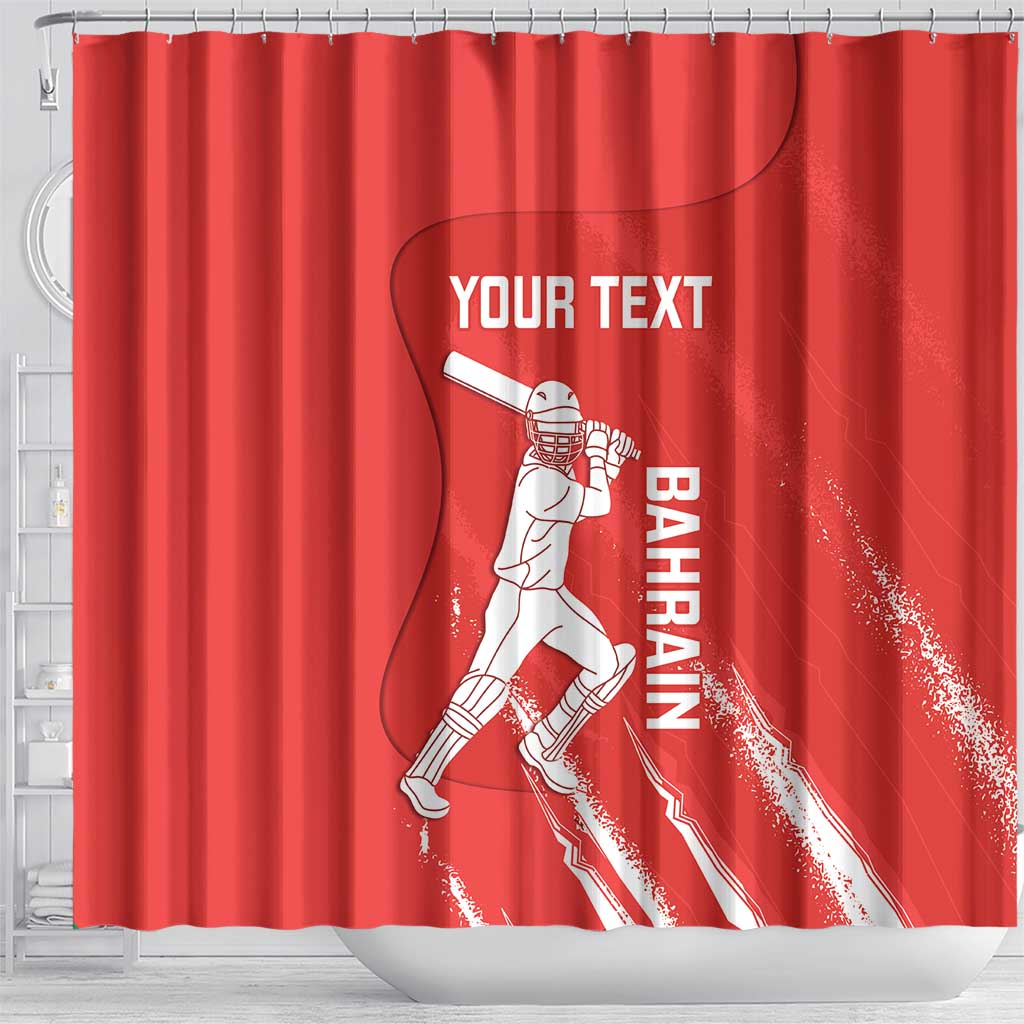 Custom Bahrain Cricket Shower Curtain Go Champions Grunge Style