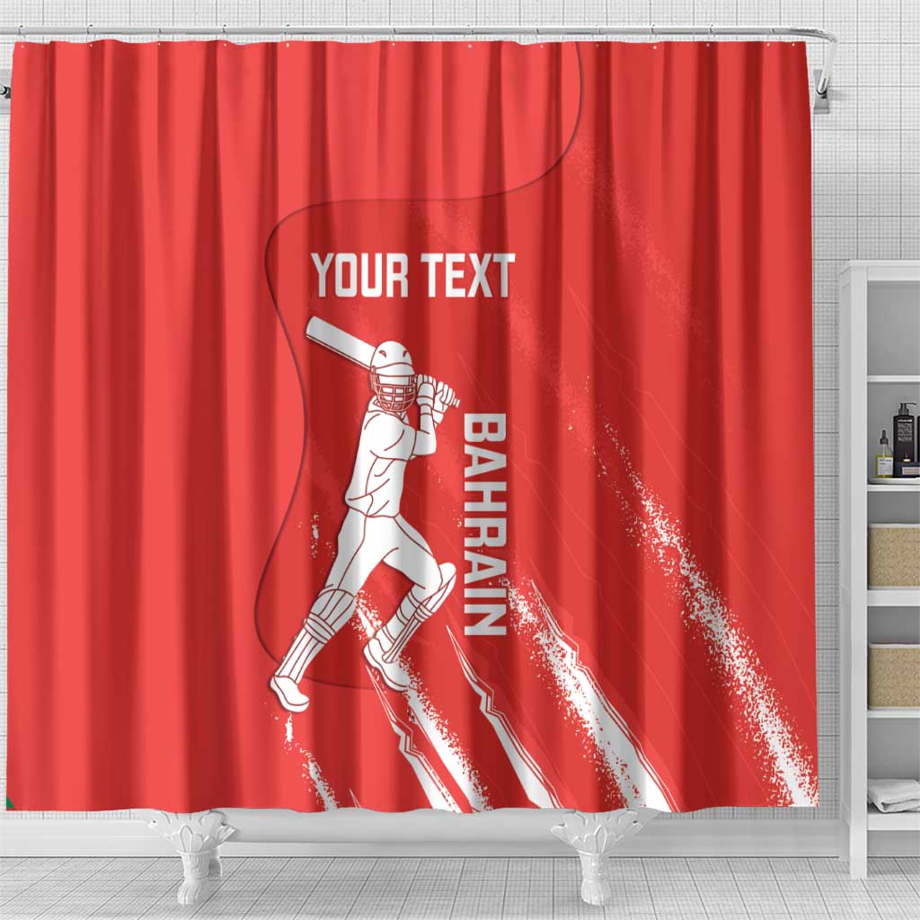 Custom Bahrain Cricket Shower Curtain Go Champions Grunge Style
