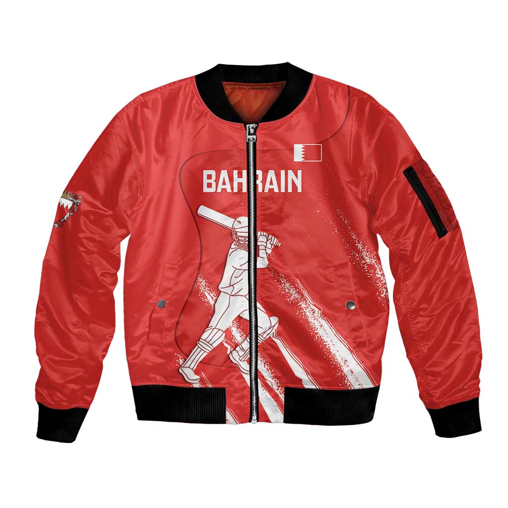 Custom Bahrain Cricket Sleeve Zip Bomber Jacket Go Champions Grunge Style - Wonder Print Shop