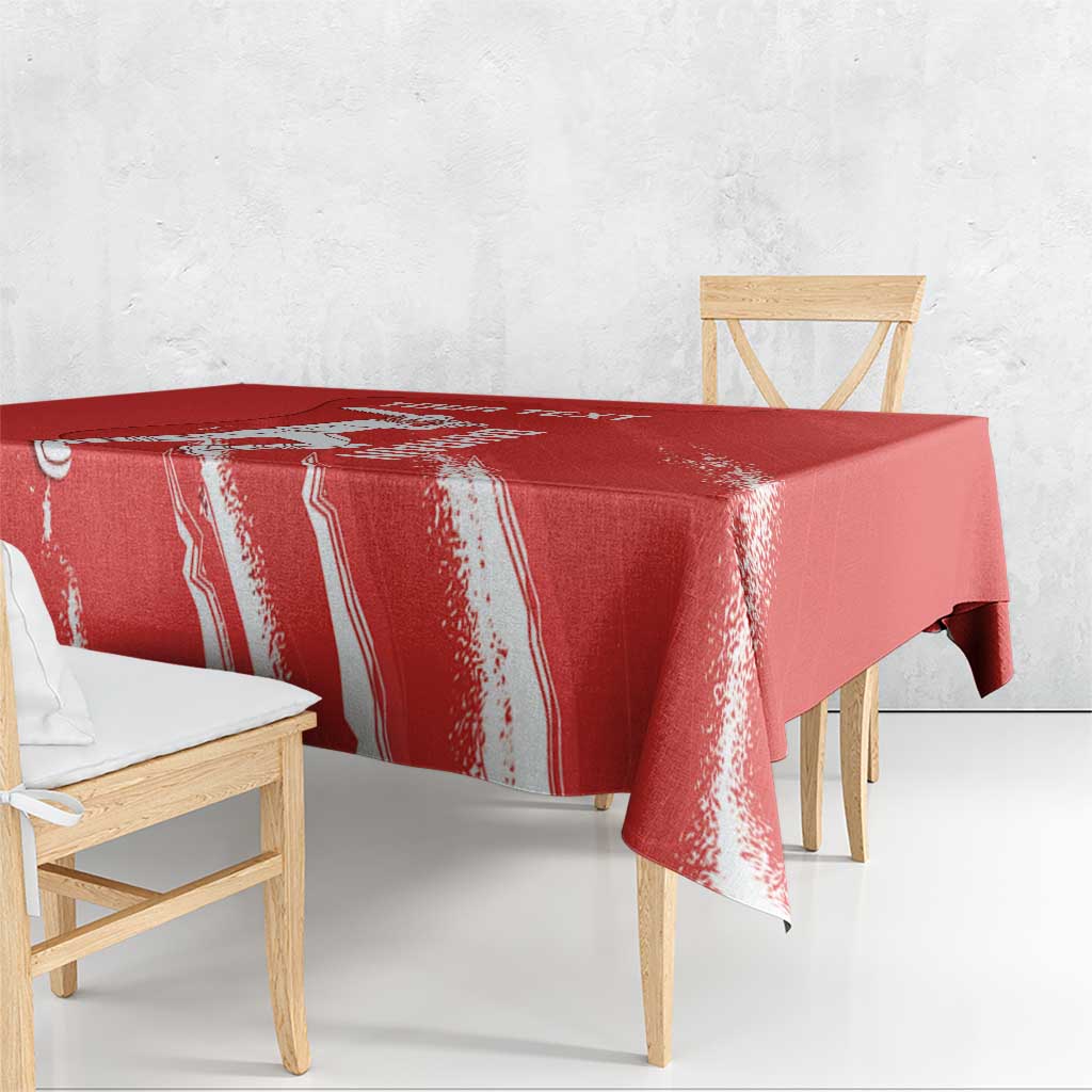 Custom Bahrain Cricket Tablecloth Go Champions Grunge Style - Wonder Print Shop