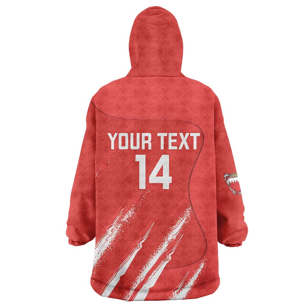 Custom Bahrain Cricket Wearable Blanket Hoodie Go Champions Grunge Style - Wonder Print Shop