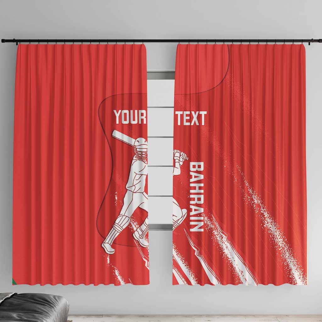 Custom Bahrain Cricket Window Curtain Go Champions Grunge Style - Wonder Print Shop