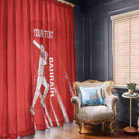 Custom Bahrain Cricket Window Curtain Go Champions Grunge Style - Wonder Print Shop