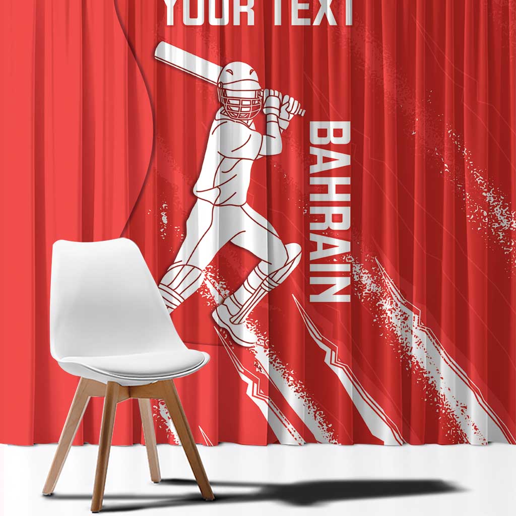 Custom Bahrain Cricket Window Curtain Go Champions Grunge Style - Wonder Print Shop