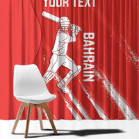 Custom Bahrain Cricket Window Curtain Go Champions Grunge Style - Wonder Print Shop