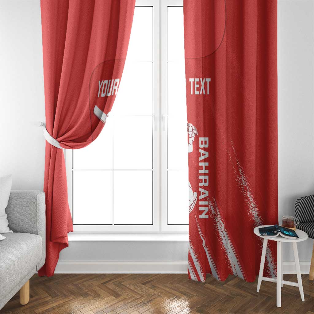 Custom Bahrain Cricket Window Curtain Go Champions Grunge Style - Wonder Print Shop