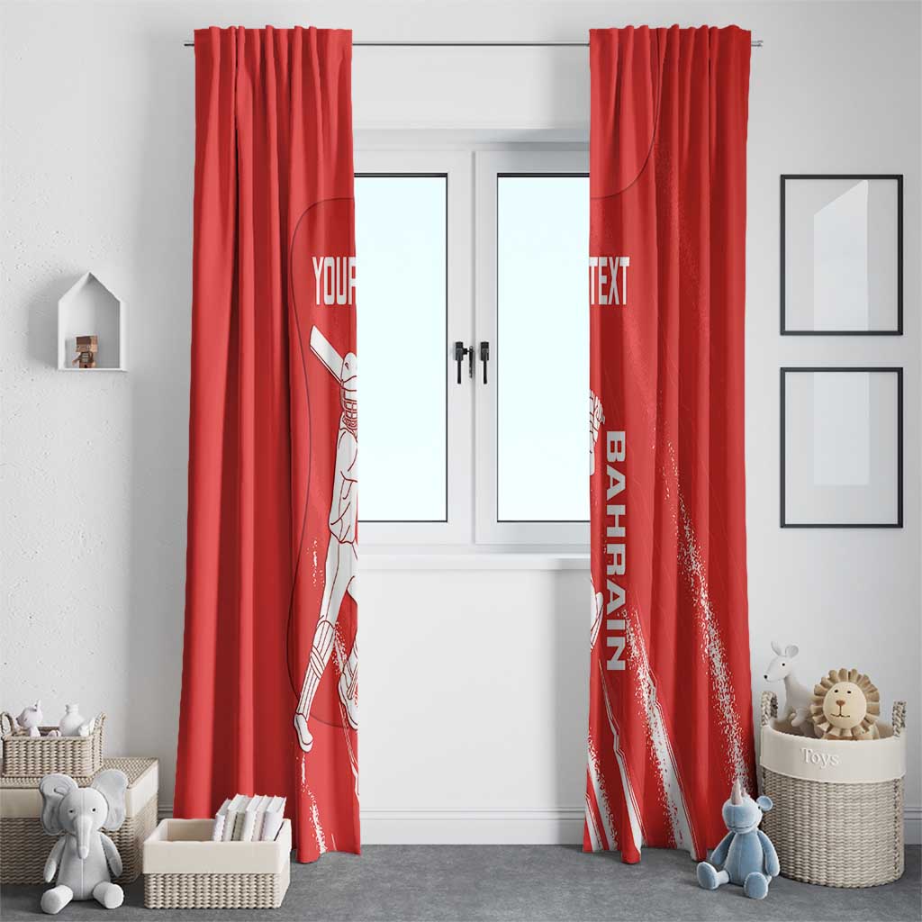 Custom Bahrain Cricket Window Curtain Go Champions Grunge Style - Wonder Print Shop