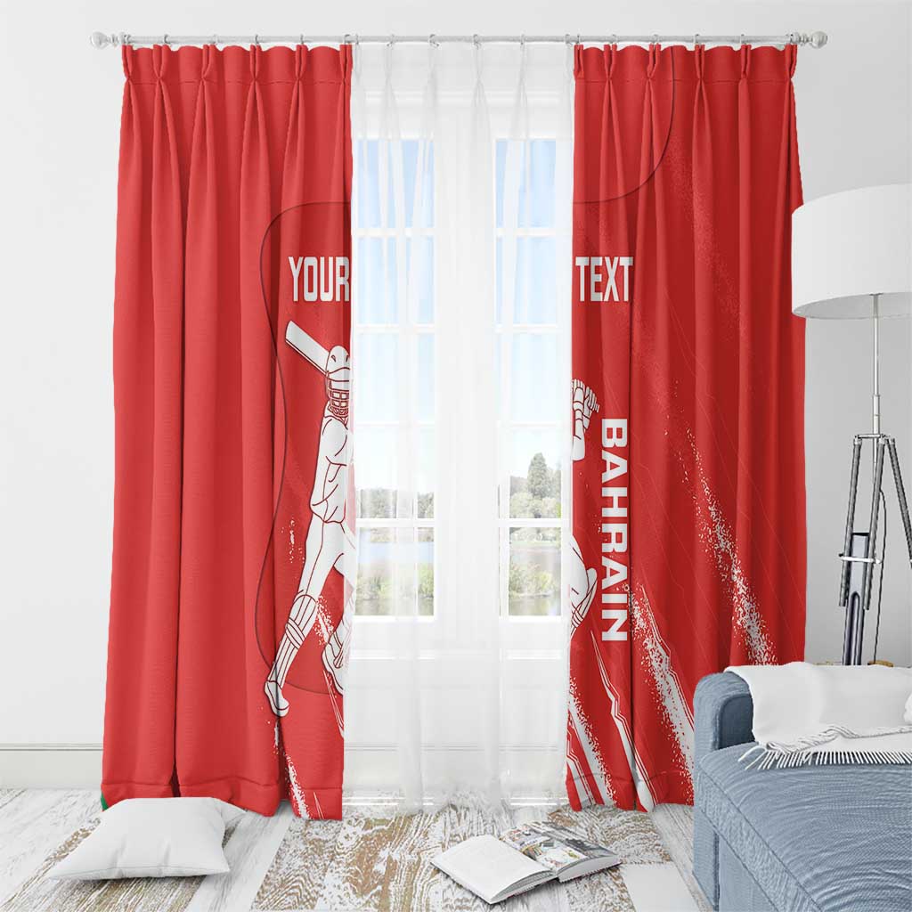 Custom Bahrain Cricket Window Curtain Go Champions Grunge Style - Wonder Print Shop