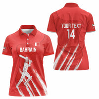 Custom Bahrain Cricket Women Polo Shirt Go Champions Grunge Style - Wonder Print Shop