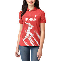 Custom Bahrain Cricket Women Polo Shirt Go Champions Grunge Style - Wonder Print Shop