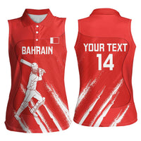 Custom Bahrain Cricket Women Sleeveless Polo Shirt Go Champions Grunge Style - Wonder Print Shop