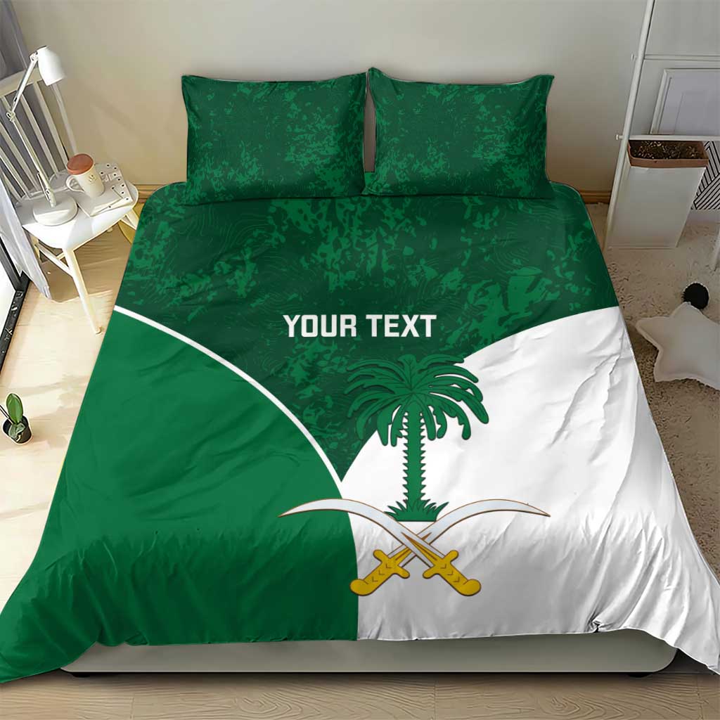 Custom Saudi Arabia Cricket Bedding Set Go Champions Coat Of Arms Style - Wonder Print Shop