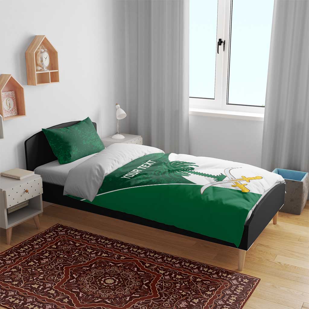 Custom Saudi Arabia Cricket Bedding Set Go Champions Coat Of Arms Style - Wonder Print Shop
