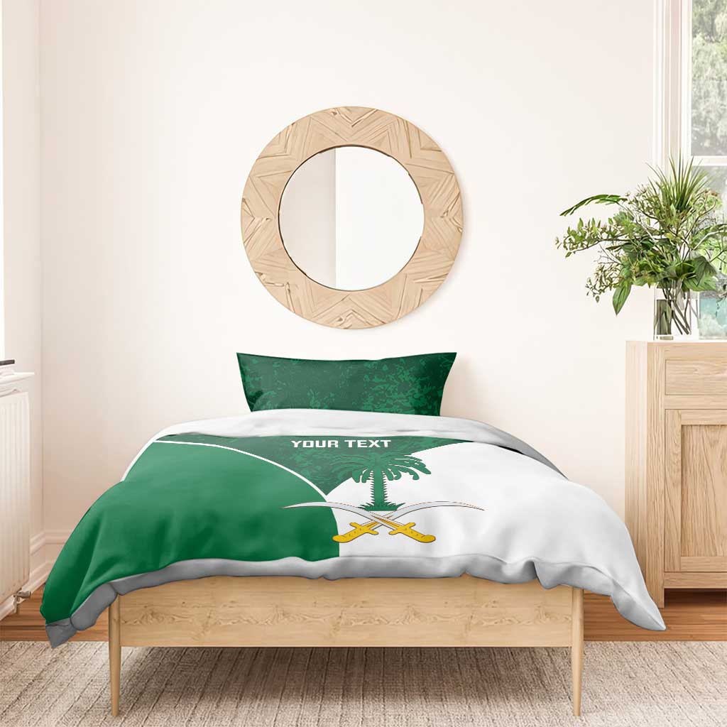 Custom Saudi Arabia Cricket Bedding Set Go Champions Coat Of Arms Style - Wonder Print Shop