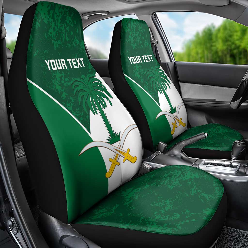 Custom Saudi Arabia Cricket Car Seat Cover Go Champions Coat Of Arms Style - Wonder Print Shop