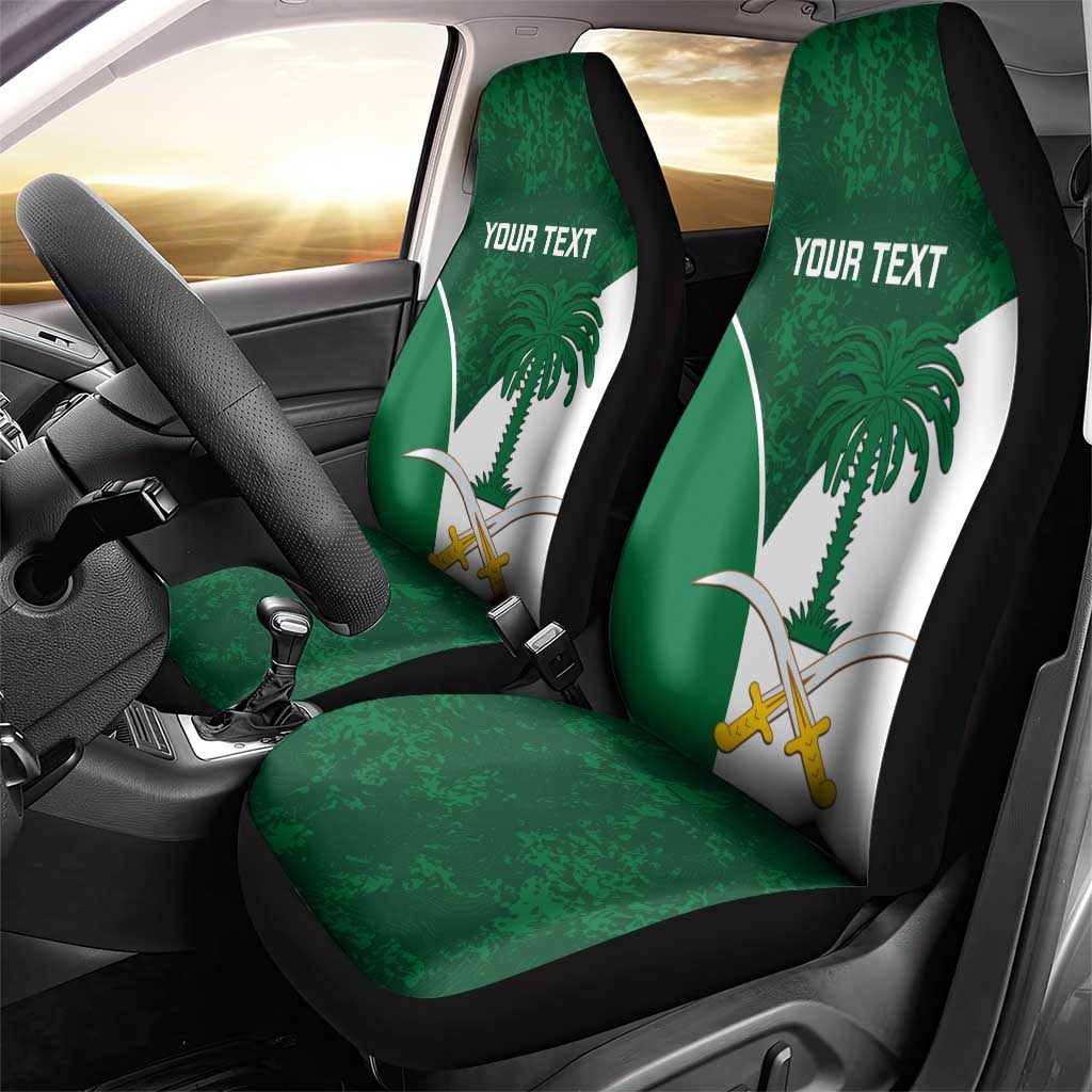 Custom Saudi Arabia Cricket Car Seat Cover Go Champions Coat Of Arms Style - Wonder Print Shop
