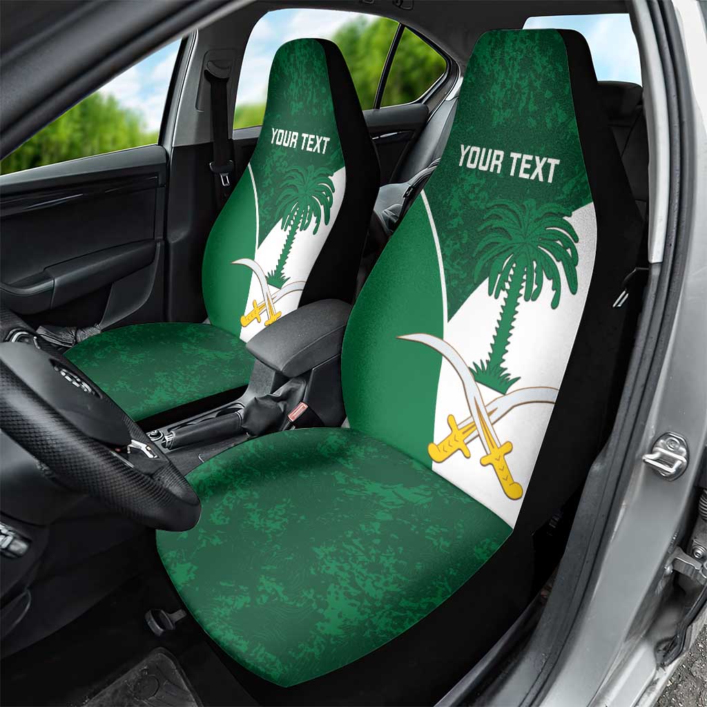 Custom Saudi Arabia Cricket Car Seat Cover Go Champions Coat Of Arms Style - Wonder Print Shop