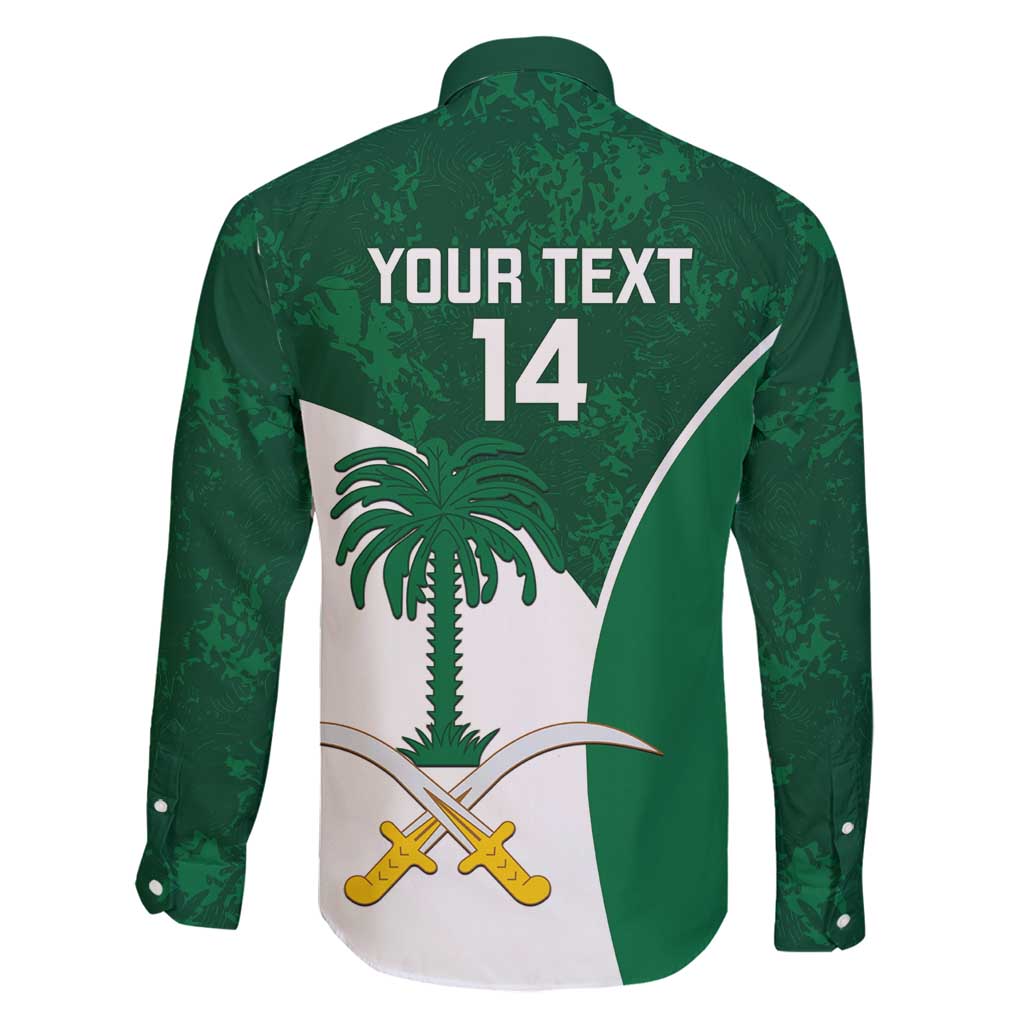 Custom Saudi Arabia Cricket Family Matching Long Sleeve Bodycon Dress and Hawaiian Shirt Go Champions Coat Of Arms Style - Wonder Print Shop