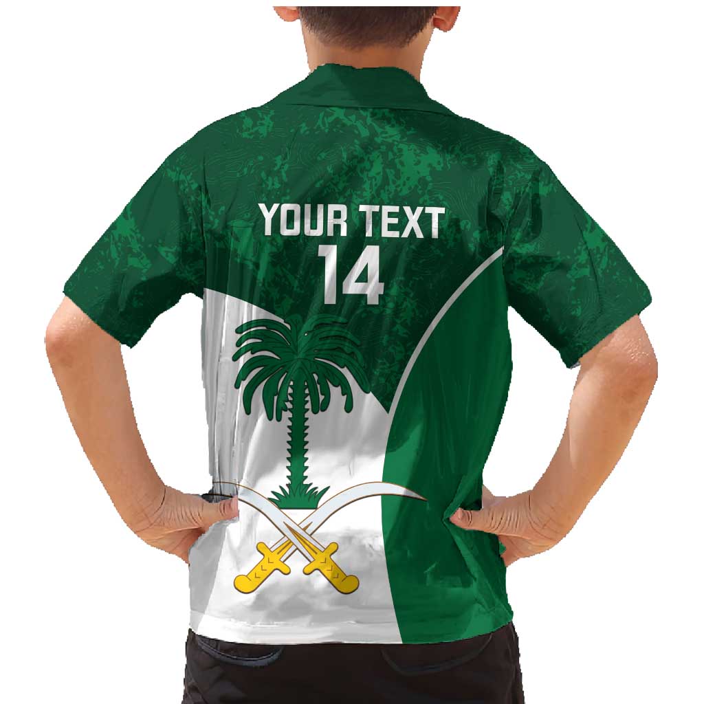 Custom Saudi Arabia Cricket Family Matching Mermaid Dress and Hawaiian Shirt Go Champions Coat Of Arms Style - Wonder Print Shop
