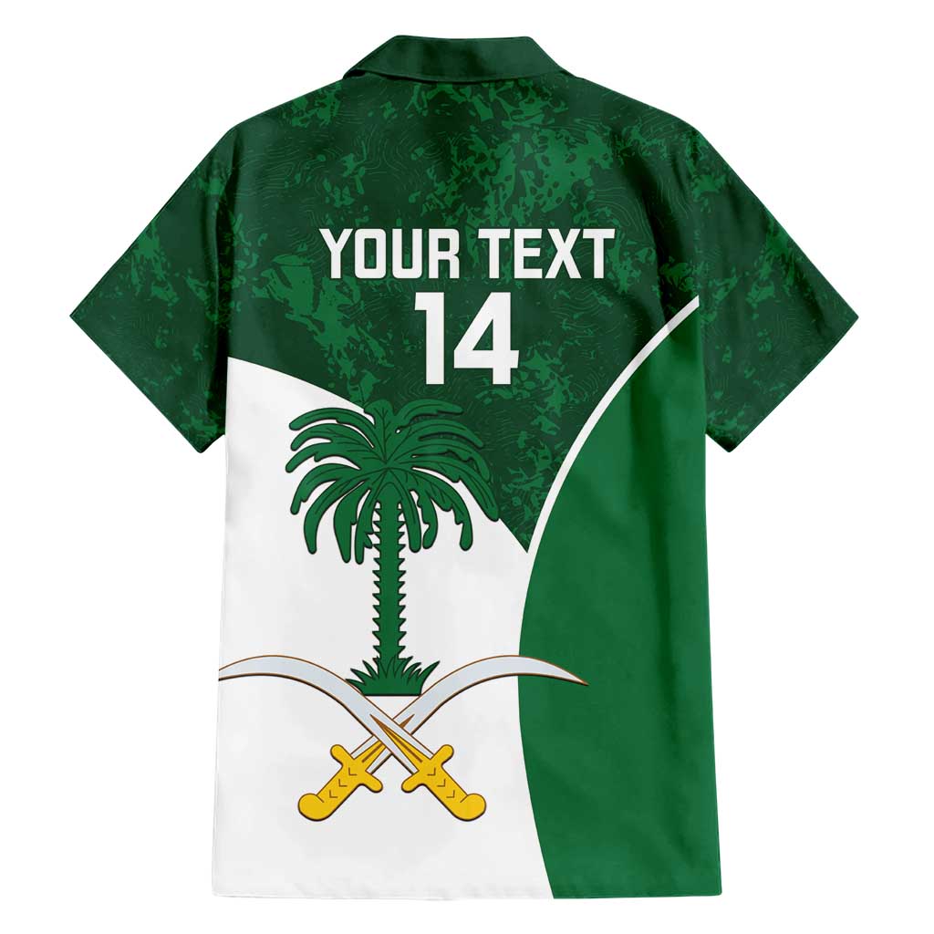 Custom Saudi Arabia Cricket Hawaiian Shirt Go Champions Coat Of Arms Style - Wonder Print Shop