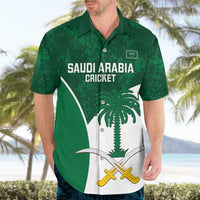 Custom Saudi Arabia Cricket Hawaiian Shirt Go Champions Coat Of Arms Style - Wonder Print Shop