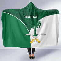 Custom Saudi Arabia Cricket Hooded Blanket Go Champions Coat Of Arms Style