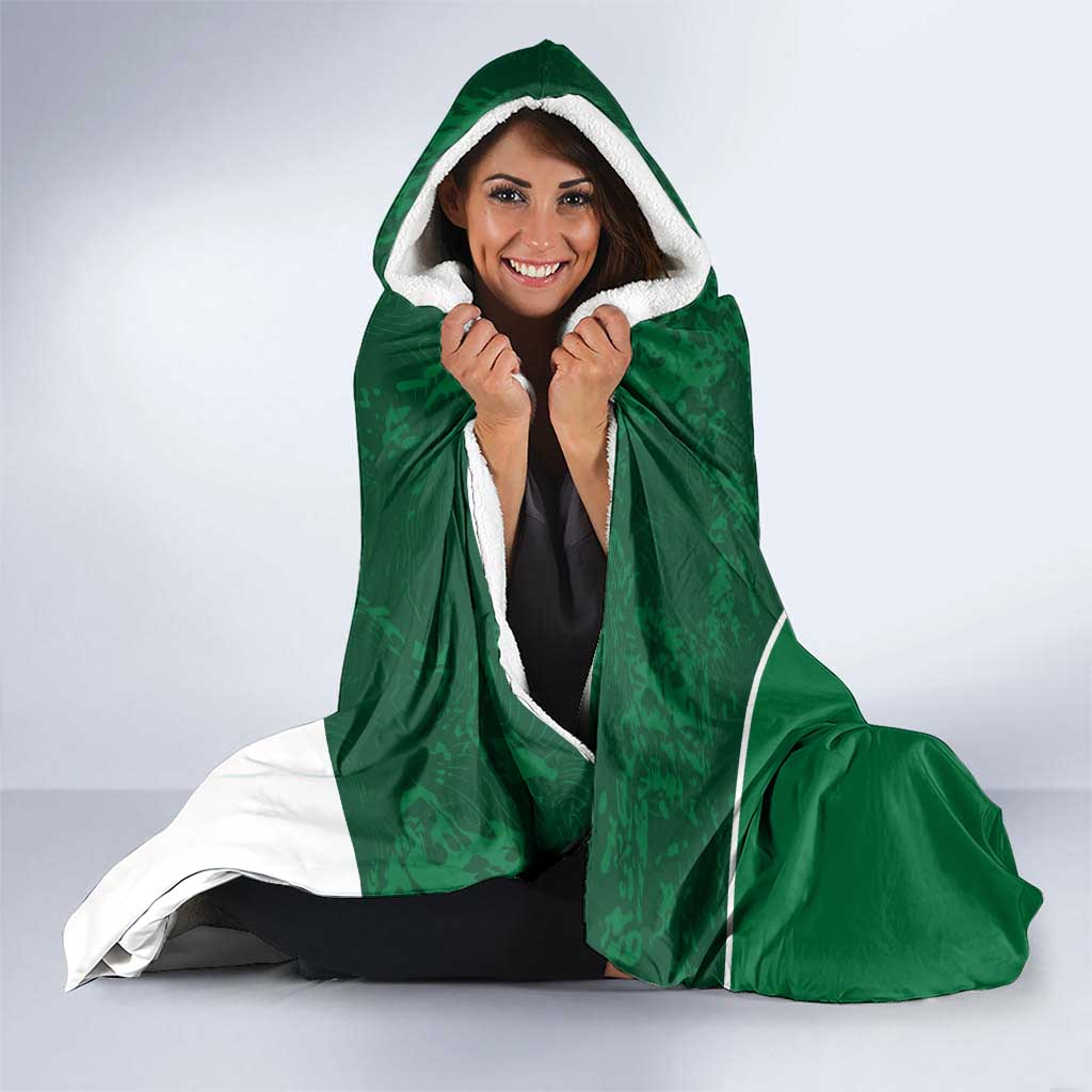 Custom Saudi Arabia Cricket Hooded Blanket Go Champions Coat Of Arms Style