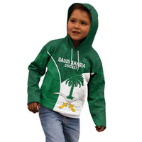 Custom Saudi Arabia Cricket Kid Hoodie Go Champions Coat Of Arms Style - Wonder Print Shop