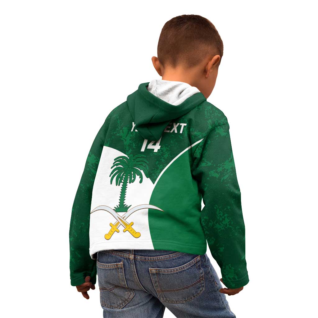 Custom Saudi Arabia Cricket Kid Hoodie Go Champions Coat Of Arms Style - Wonder Print Shop