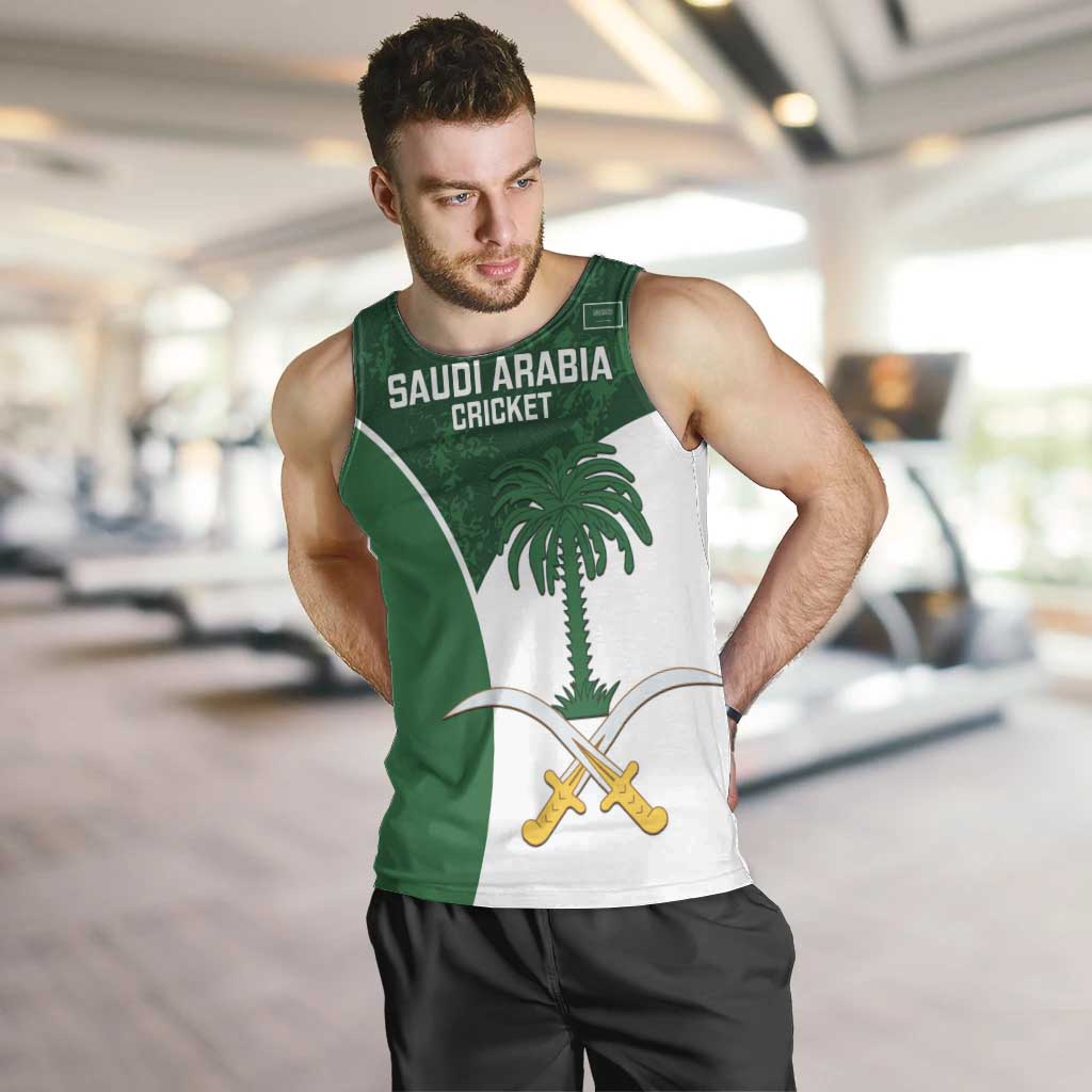Custom Saudi Arabia Cricket Men Tank Top Go Champions Coat Of Arms Style - Wonder Print Shop