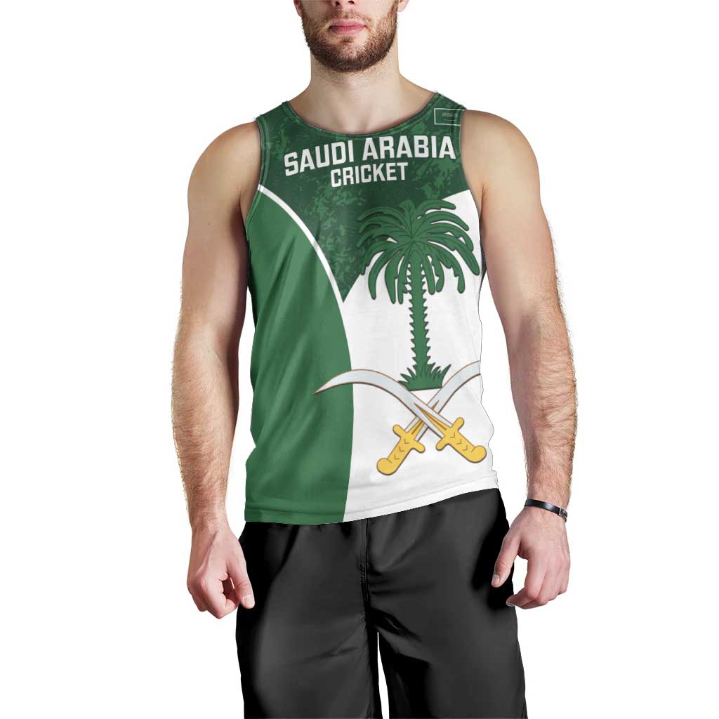 Custom Saudi Arabia Cricket Men Tank Top Go Champions Coat Of Arms Style - Wonder Print Shop