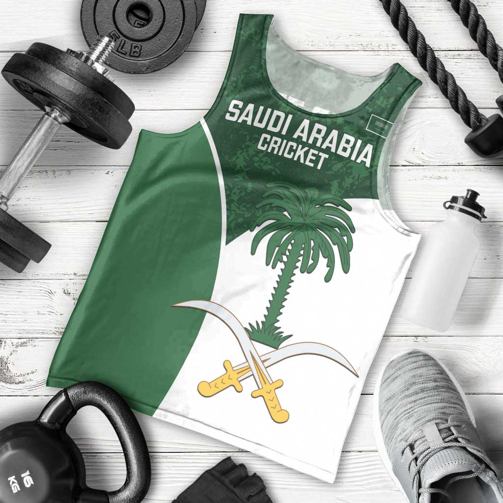 Custom Saudi Arabia Cricket Men Tank Top Go Champions Coat Of Arms Style - Wonder Print Shop