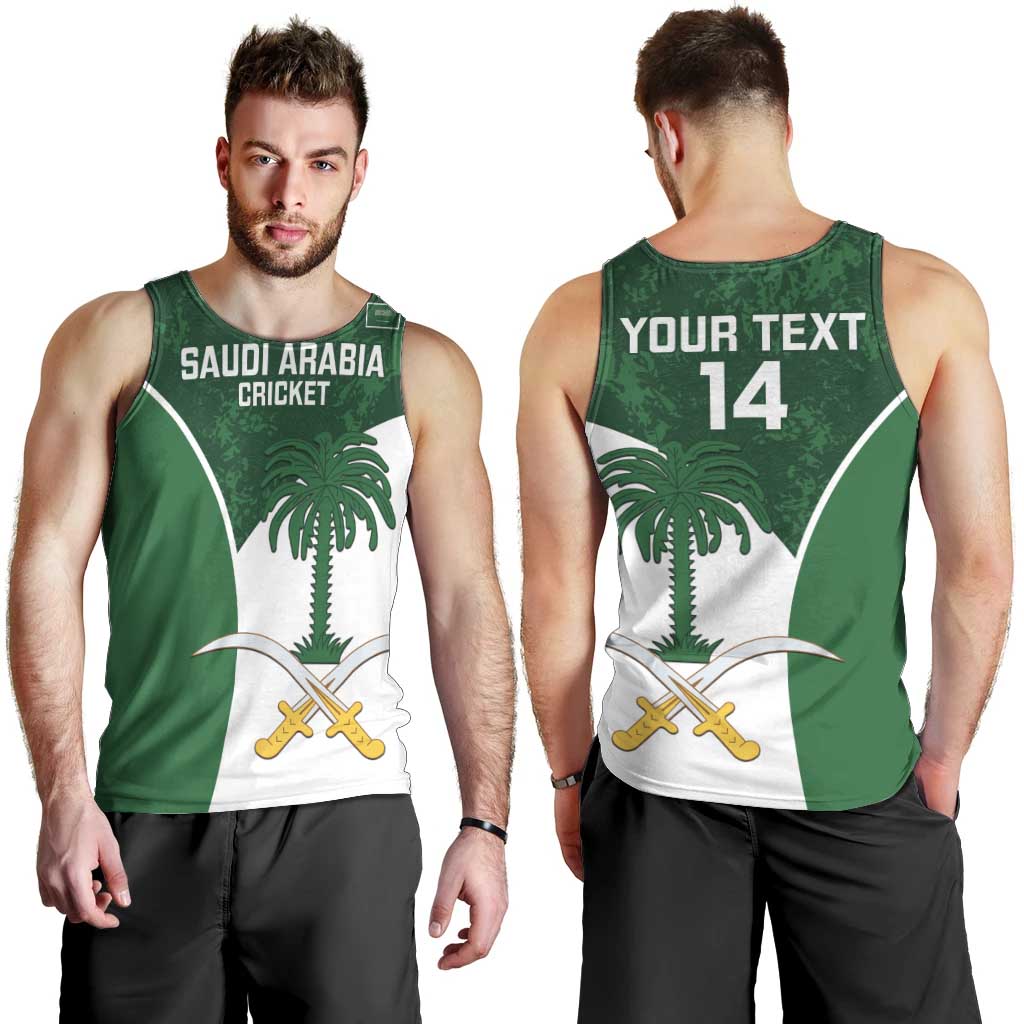 Custom Saudi Arabia Cricket Men Tank Top Go Champions Coat Of Arms Style - Wonder Print Shop