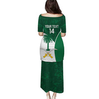 Custom Saudi Arabia Cricket Puletasi Go Champions Coat Of Arms Style - Wonder Print Shop