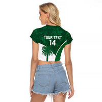 Custom Saudi Arabia Cricket Raglan Cropped T Shirt Go Champions Coat Of Arms Style - Wonder Print Shop