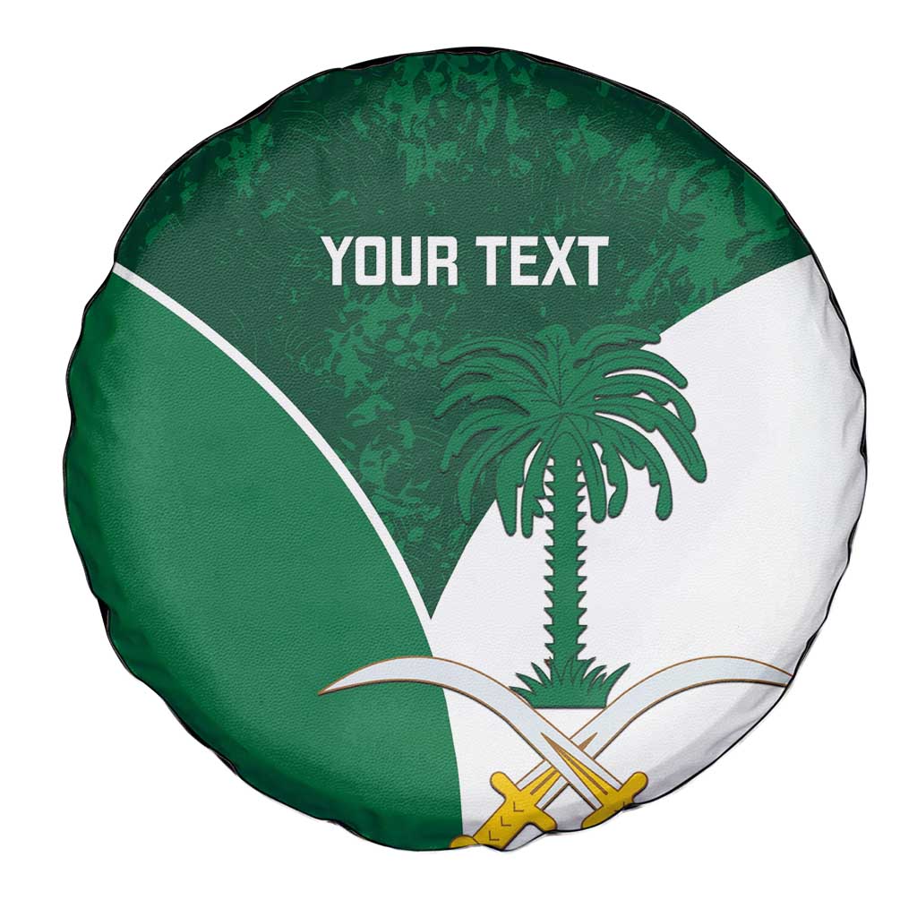 Custom Saudi Arabia Cricket Spare Tire Cover Go Champions Coat Of Arms Style - Wonder Print Shop