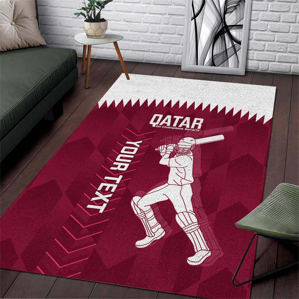 Custom Qatar Cricket Area Rug Go Champions Qataris Flag Style - Wonder Print Shop