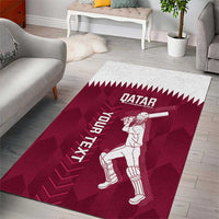 Custom Qatar Cricket Area Rug Go Champions Qataris Flag Style - Wonder Print Shop