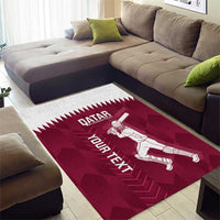 Custom Qatar Cricket Area Rug Go Champions Qataris Flag Style - Wonder Print Shop