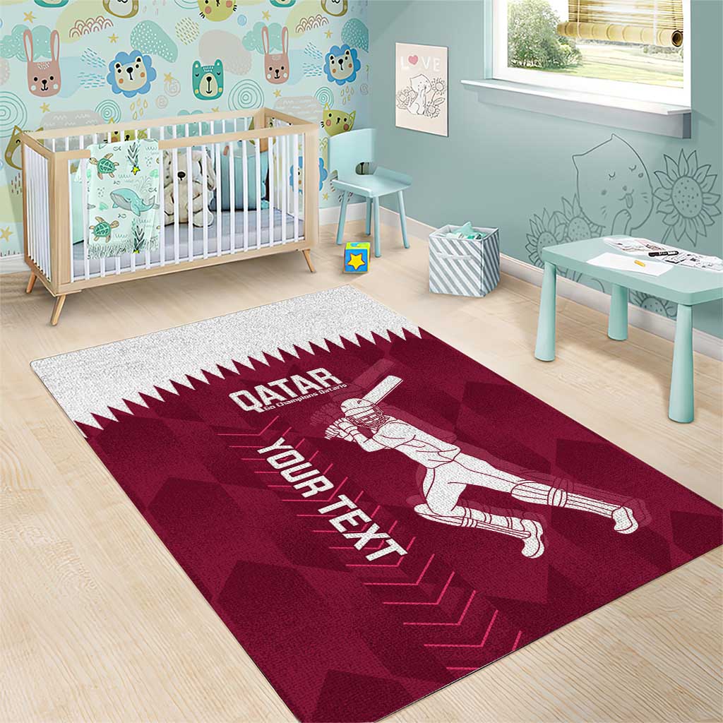 Custom Qatar Cricket Area Rug Go Champions Qataris Flag Style - Wonder Print Shop