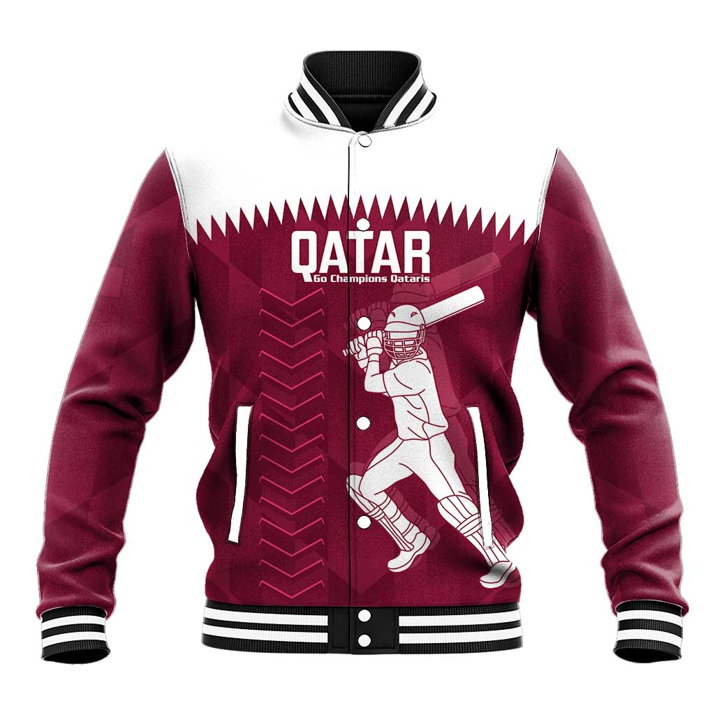 Custom Qatar Cricket Baseball Jacket Go Champions Qataris Flag Style - Wonder Print Shop