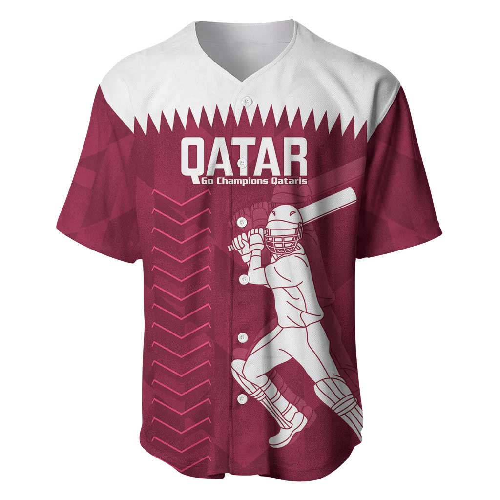 Custom Qatar Cricket Baseball Jersey Go Champions Qataris Flag Style - Wonder Print Shop