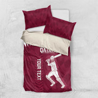 Custom Qatar Cricket Bedding Set Go Champions Qataris Flag Style - Wonder Print Shop