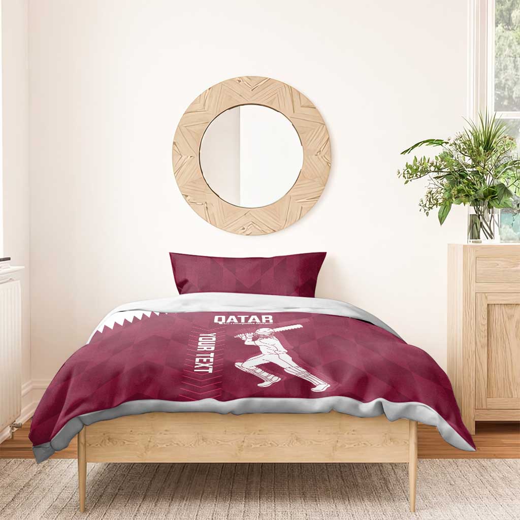 Custom Qatar Cricket Bedding Set Go Champions Qataris Flag Style - Wonder Print Shop
