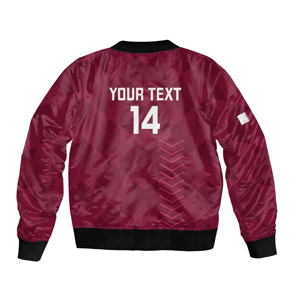 Custom Qatar Cricket Bomber Jacket Go Champions Qataris Flag Style - Wonder Print Shop