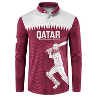 Custom Qatar Cricket Button Sweatshirt Go Champions Qataris Flag Style - Wonder Print Shop