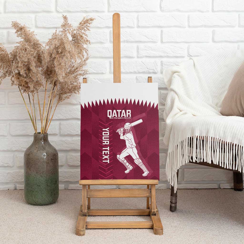 Custom Qatar Cricket Canvas Wall Art Go Champions Qataris Flag Style - Wonder Print Shop