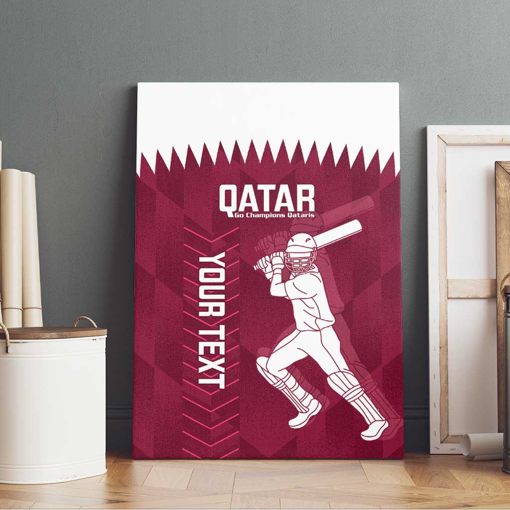 Custom Qatar Cricket Canvas Wall Art Go Champions Qataris Flag Style - Wonder Print Shop
