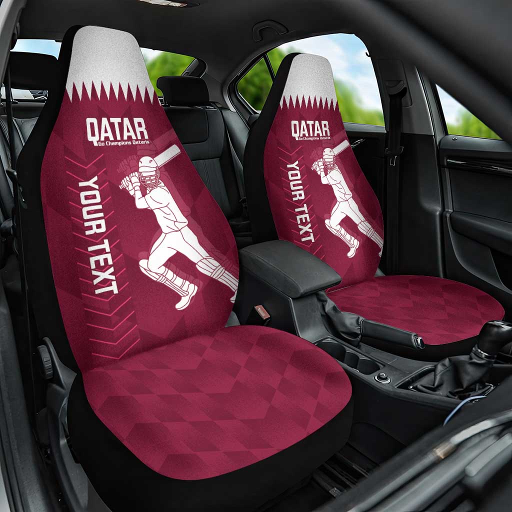 Custom Qatar Cricket Car Seat Cover Go Champions Qataris Flag Style - Wonder Print Shop